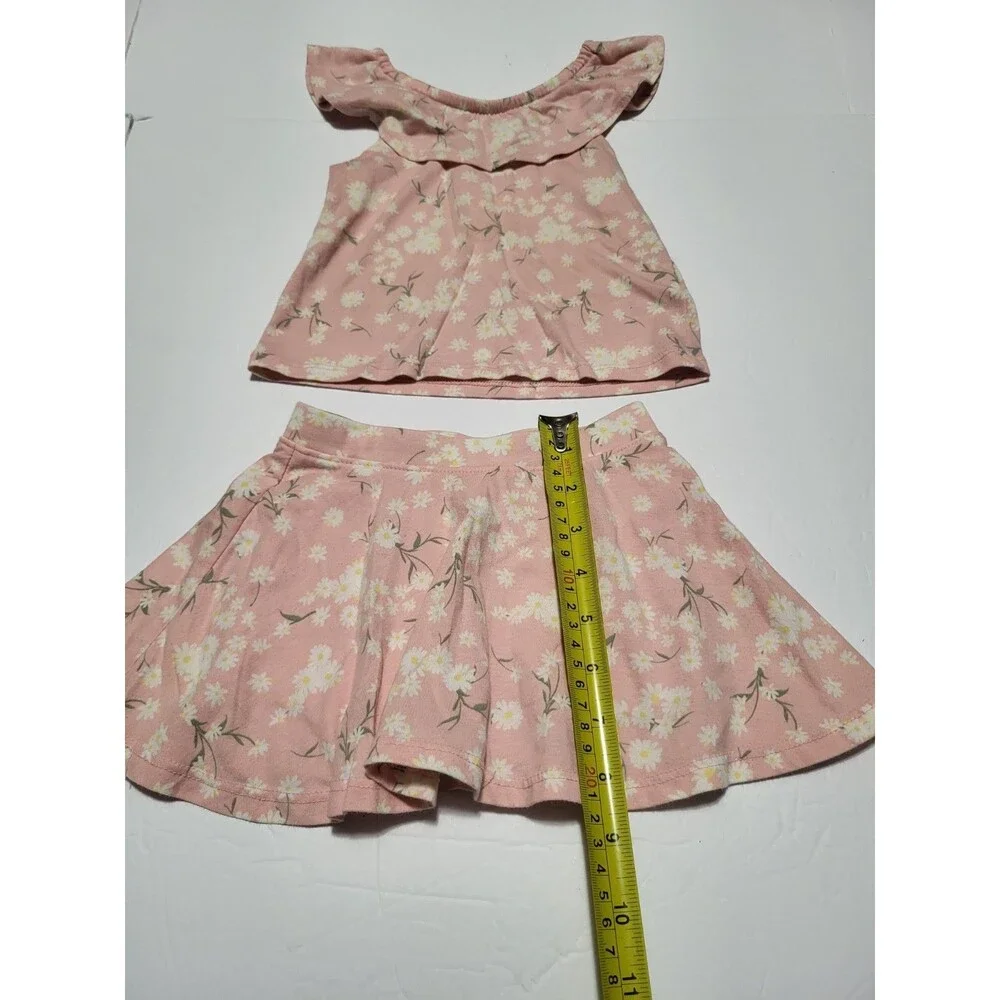 (#9) The Childer's Place Girl Pink Top & Skirt Outfit Toddler 18-24 M